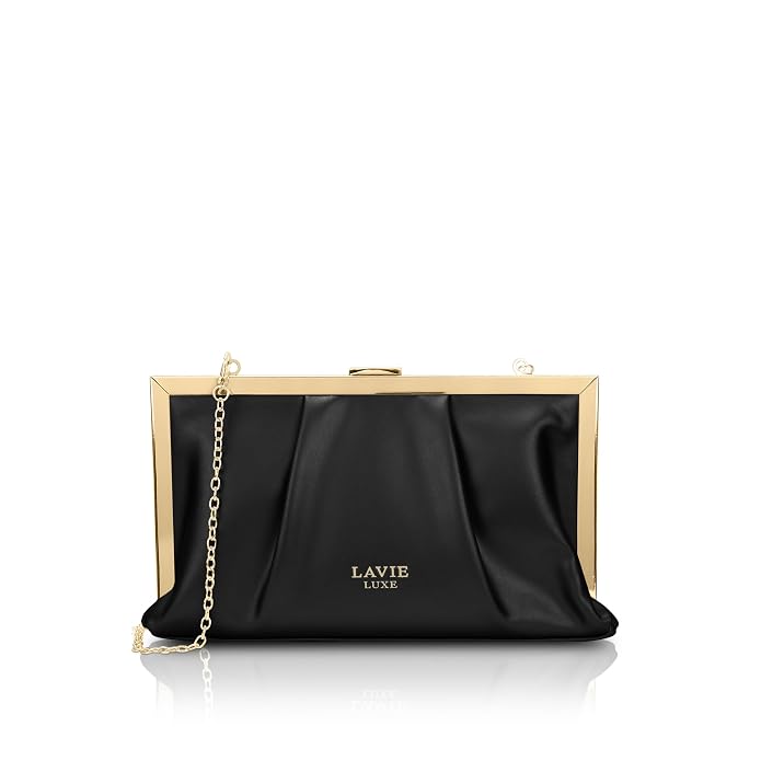Lavie Luxe Women's Pleatz25 Framed Clutch | Ladies purse | Gift For Women