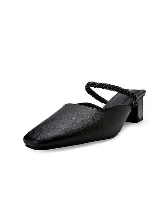 Metro Women's Froh Feet Fashionable Block Heel Mules Featuring a Square Toe Design,
