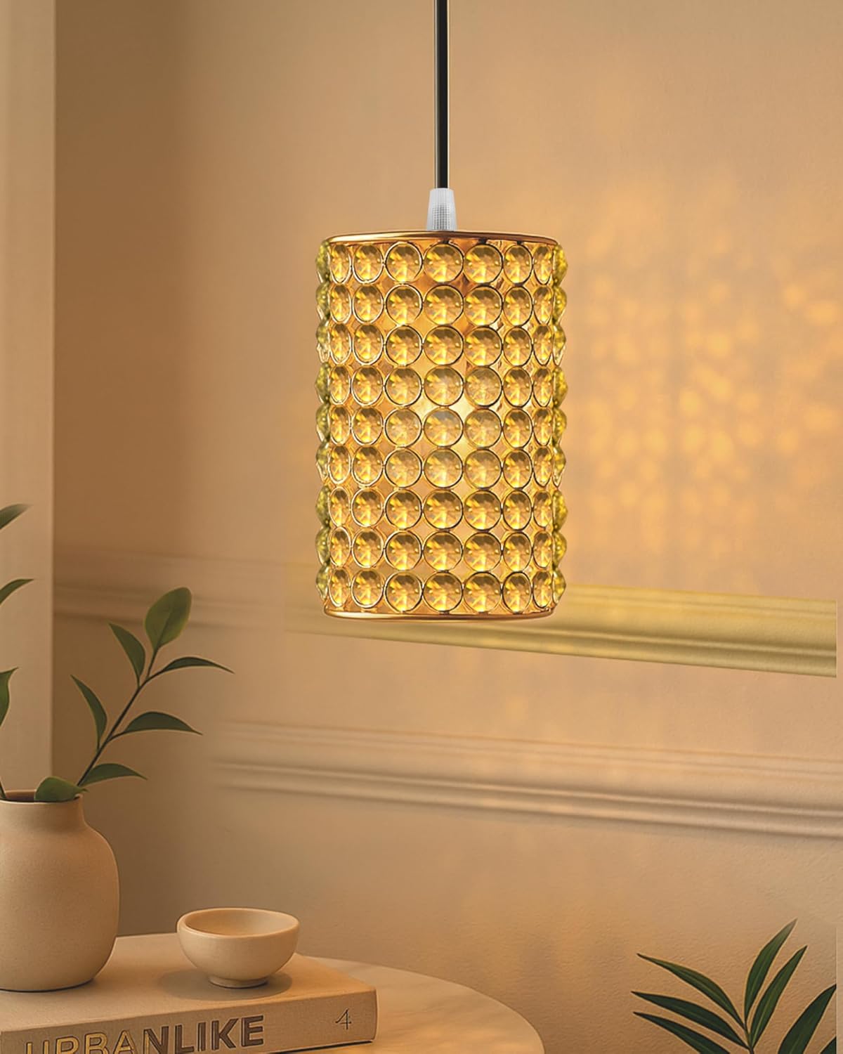 Homesake® Crystal Hanging Cylinder Pendant, Hanging Ceiling Light