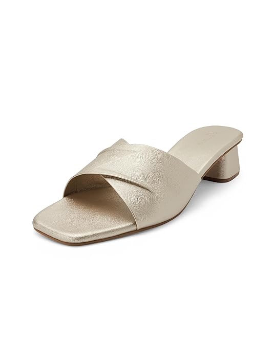 Metro Women's Faux Leather Formal Block Heel Fashion Sandals
