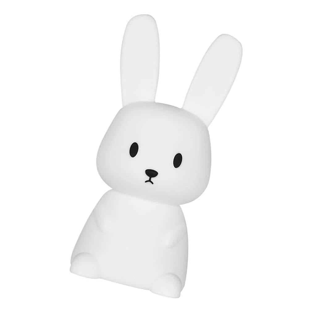 NYRWANA Bunny Light, Night Lamp for Kids, Night Light for Bedroom, Birthday Gift for Kids, Cute Table Lamp, Silicone Rechargeable Lamps with Charging Plug, Valentine Gift for Girlfriend (White)