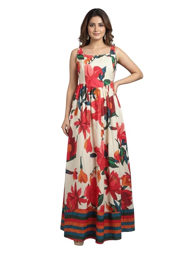 GRECIILOOKS Maxi Dress for Women | Long One Piece Outfit | Casual Western and Stylish Party Outfit | Trendy Summer Fashion for Womens