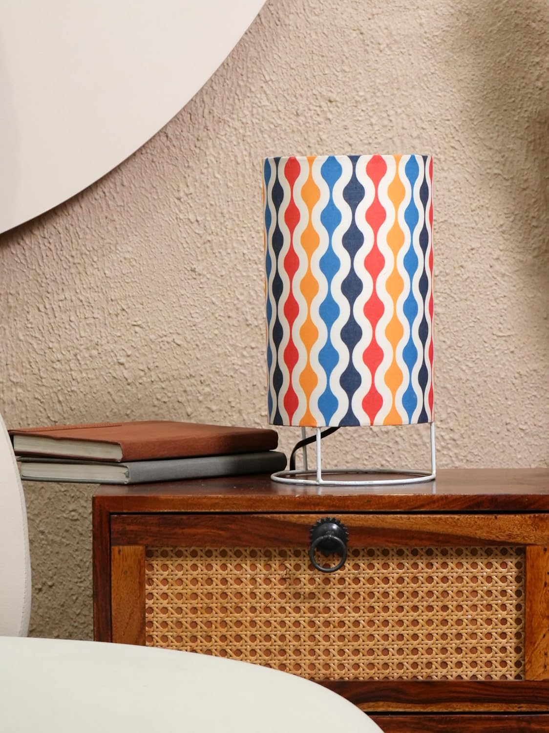 Crosscut Furniture Printed Table Lamp - Vibrant Accent Lighting for Your Home (Color Wave)