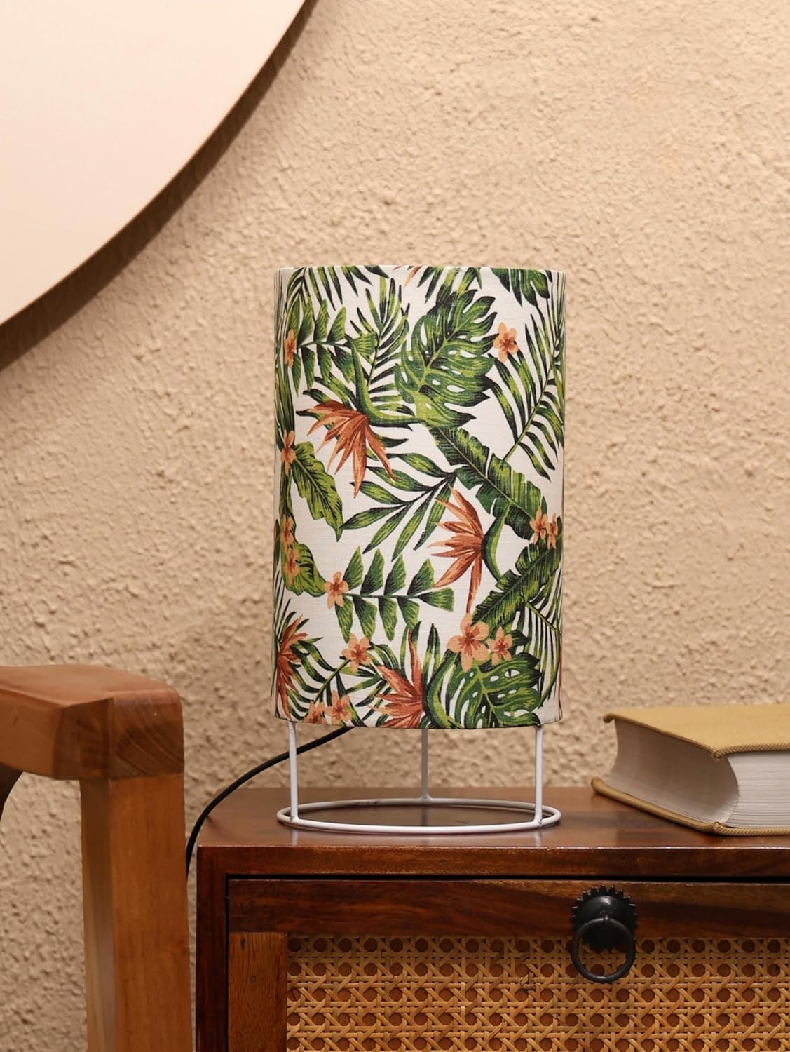 Crosscut Furniture Printed Table Lamp - Vibrant Accent Lighting for Your Home (Tropical Leaves)