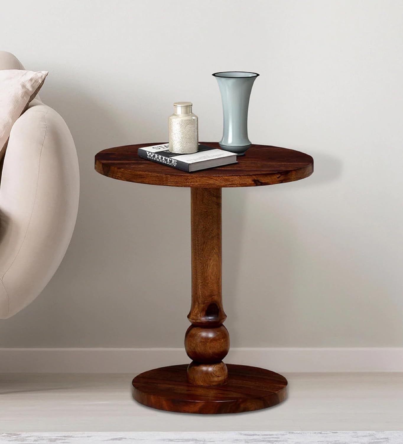 Eco Solid Wood END Table for Living Room and Bed Room| Premium Design Side Table for Home | Chocolate Brown Finish, Solid Sheesham Wood | Ideal for Home Decor