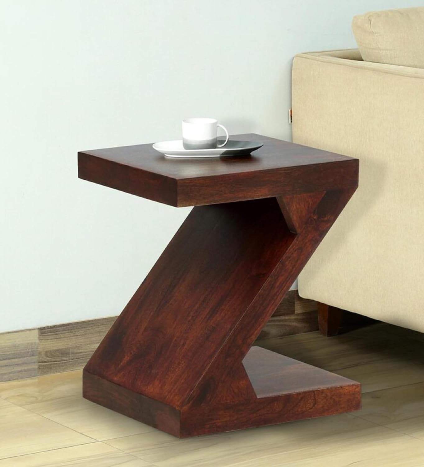 Hazel Solid Wood End Table - Premium Designer Side Table for Living Room and Bedroom - Honey Finish, Solid Mango Wood Construction Ideal for Home Decor