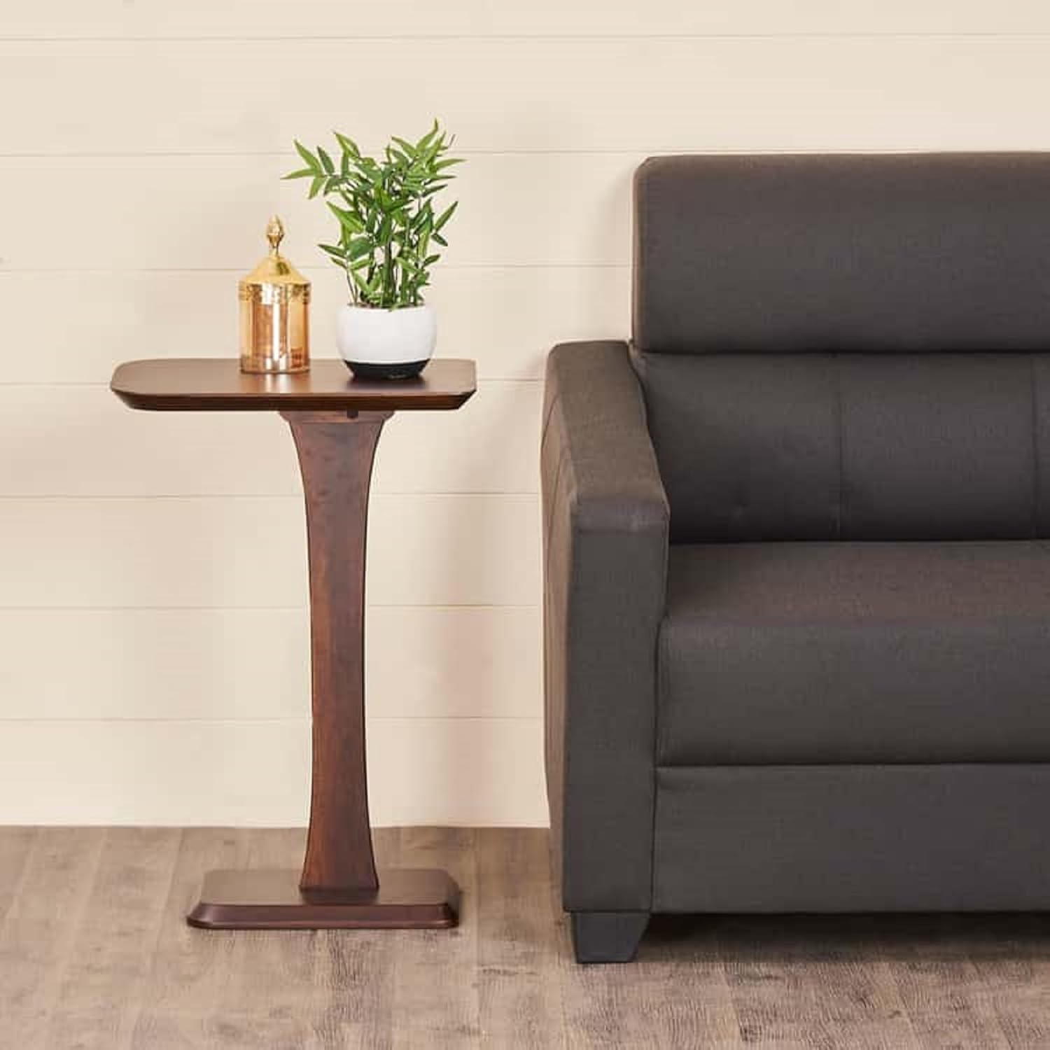 Laos End Table for Living Room and Bedroom: Premium Rectangular Side Table with Brown Finish and Mango Wood for Home and Kitchen Ideal for Home Decor