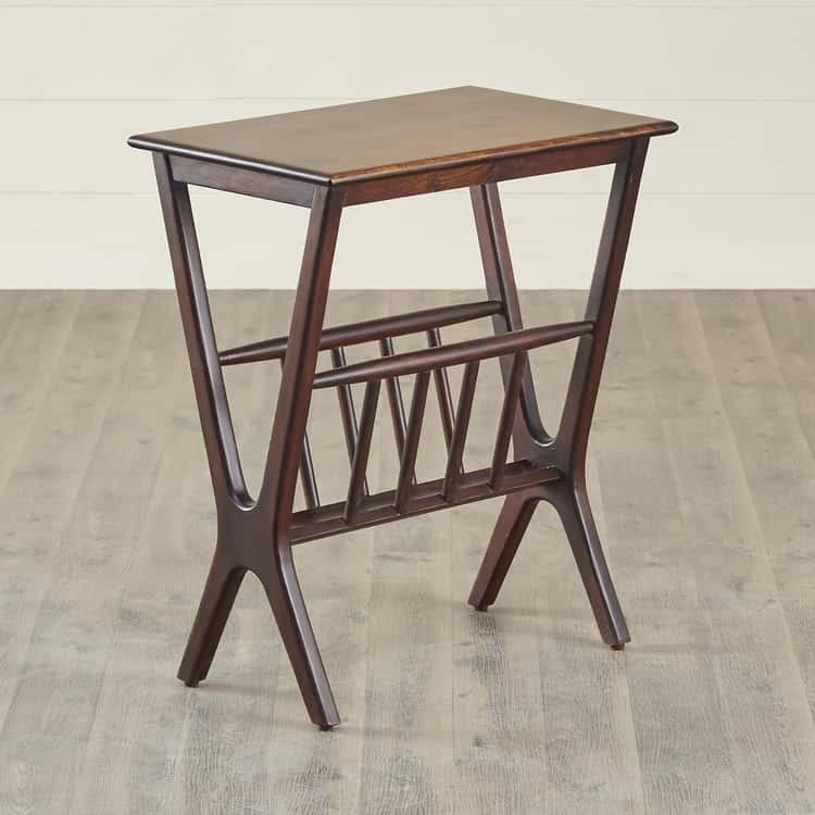 Lebanon END Table for Living Room and Bedroom | Premium Design Rectangular Side Table for Home & Kitchen| Brown Finish, Mango Wood | Ideal for Home Decor