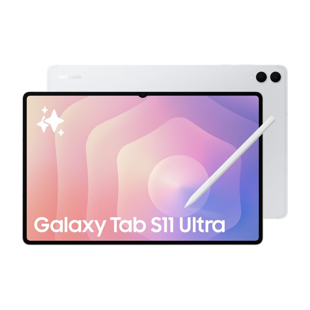 Samsung Galaxy Tab S11 Ultra with AI, Hexagonal S-Pen in-Box, 36.9 cm (14.6 Inch) Dynamic AMOLED 2X Display, 120Hz Refresh Rate, Pre Loaded Pro Apps, 12GB RAM, 512GB Storage, Wi-Fi Tablet, Silver
