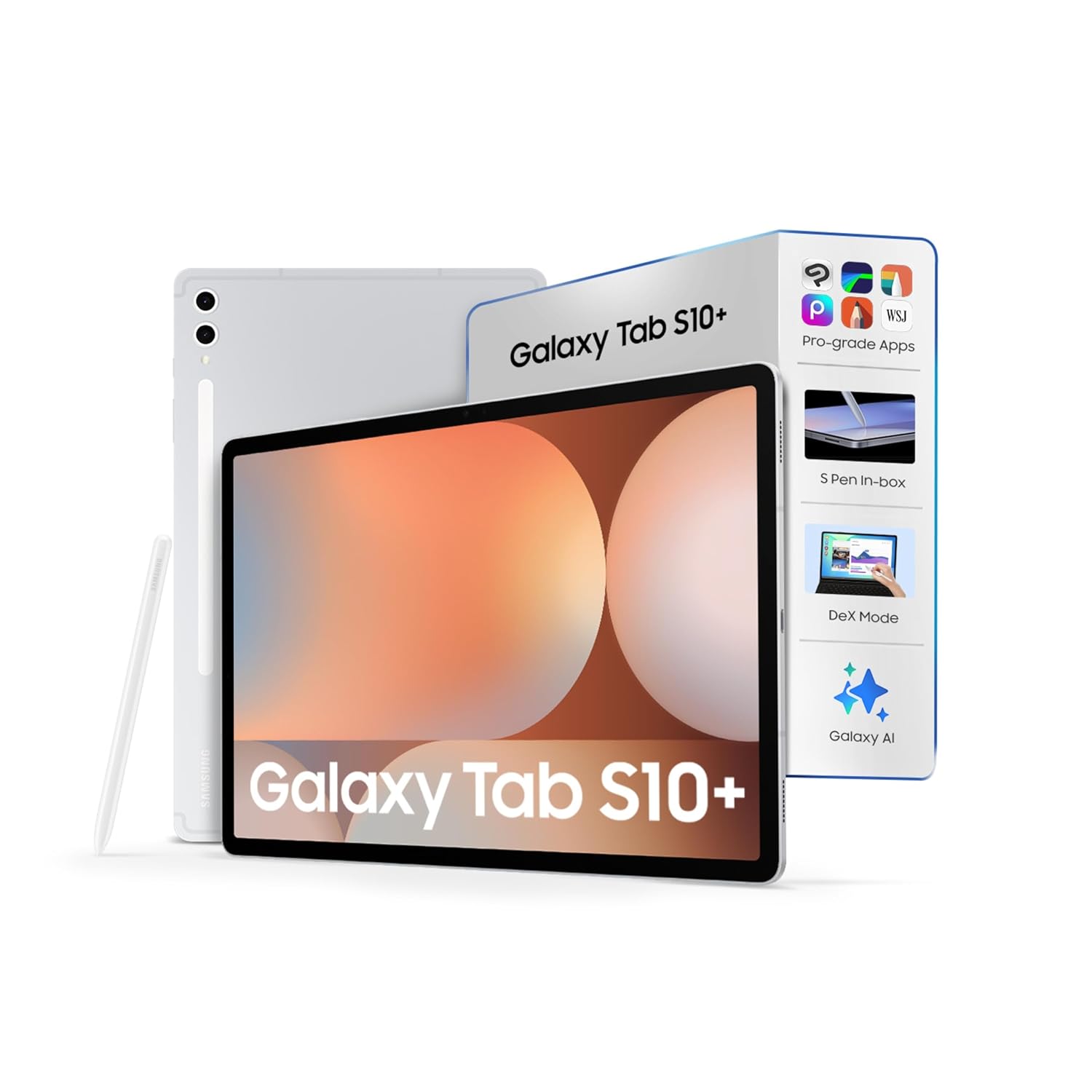 Samsung Galaxy Tab S10 Plus [Smartchoice], S Pen in-Box, 31.5 cm (12.4 inch) Dynamic AMOLED 2X Display, 12 GB RAM, 256 GB Storage, Wi-Fi + 5G Tablet, Platinum Silver