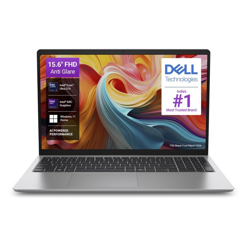 Dell 15 AI Powered Laptop, Intel Core Ultra 5 225H, 8GB DDR5 RAM, 512GB SSD, 15.6" FHD Anti-Glare Display, Intel Arc Graphics, Backlit Keyboard, Dedicated Copilot Key, Silver, Win11 Home + MSO H&S'24