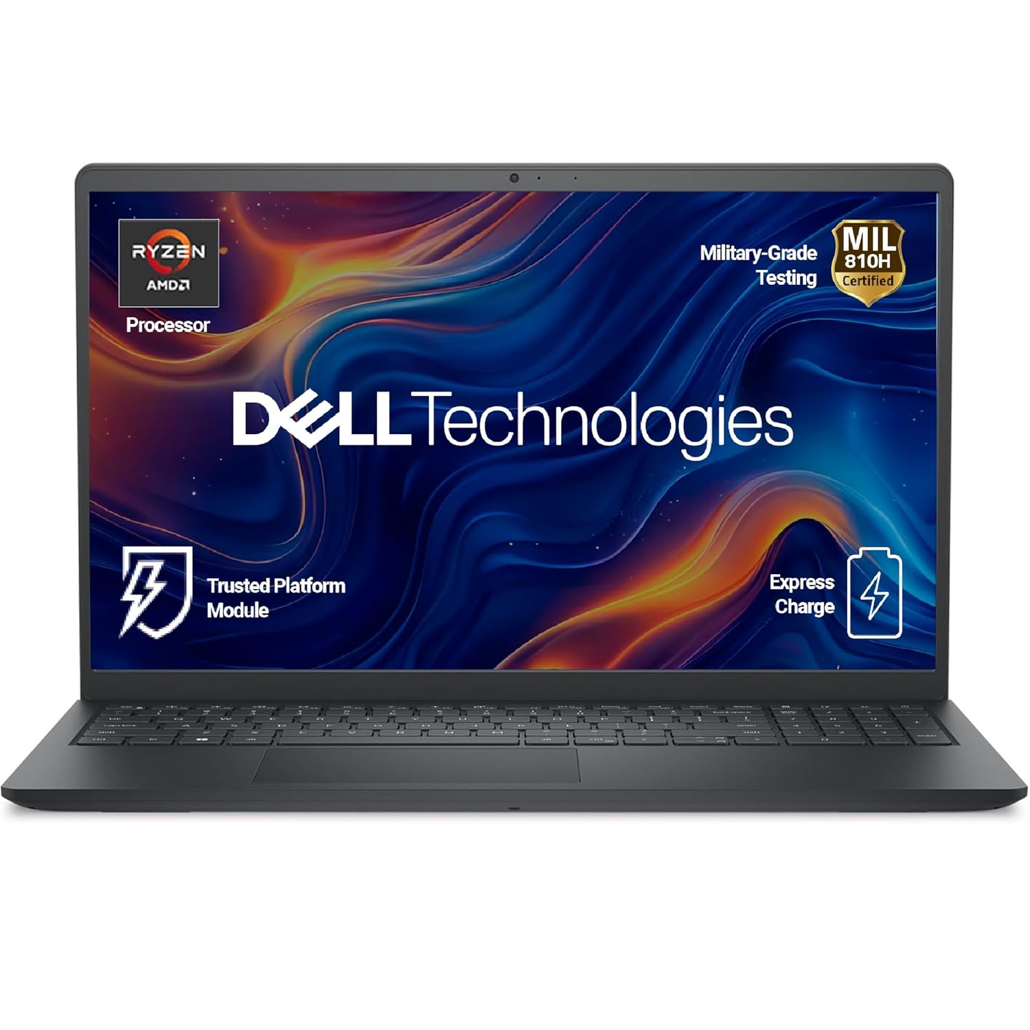 Dell 15 (Previously Inspiron), R5-7520U Processor, 8GB LPDDR5 RAM, 512GB SSD, FHD 15.6"/39.62 cm Display, Windows 11 Home, Carbon Black, 1.63kg, Standard Keyboard, 15 Month McAfee, Thin & Light Laptop
