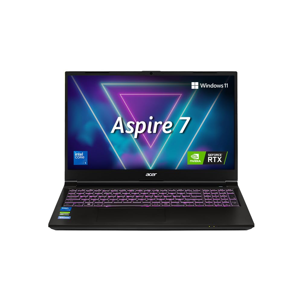 acer Aspire 7, Intel Core 5-210H Processor, NVIDIA GeForce RTX 3050 6GB GDDR6, 16 GB, 512GB, Full HD, 15.6"/39.62 cm, Windows 11 Home, Flame Black, 1.99kg, A715-79G, Backlit Keyboard, Gaming Laptop