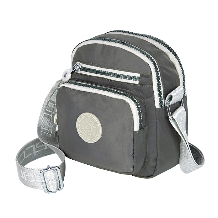 Storite Women's Stylish Small Lightweight Sling Crossbody Shoulder Bag, Portable Handbag Bag With Inner Padded Pocket & Adjustable Strap,| Ladies Purse (Grey, 15 x 19.5 x 6 cm)