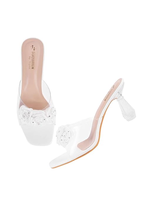 SilverArrow womens Aromo Flora Fashion Sandals|Stilettos Heel Sandals With Open Back|Ethnic Wear