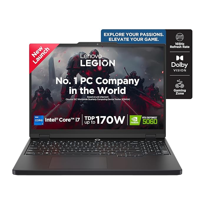 Lenovo Legion 5 2025 Intel Core i7-13650HX | NVIDIA RTX 5060 8GB (16GB RAM/1TB SSD/WUXGA IPS/165Hz/15.3" (38.8cm)/Windows 11/Office 2024+AI Now/Black/2.1Kg), 83LY00SVIN AI Powered Gaming Laptop