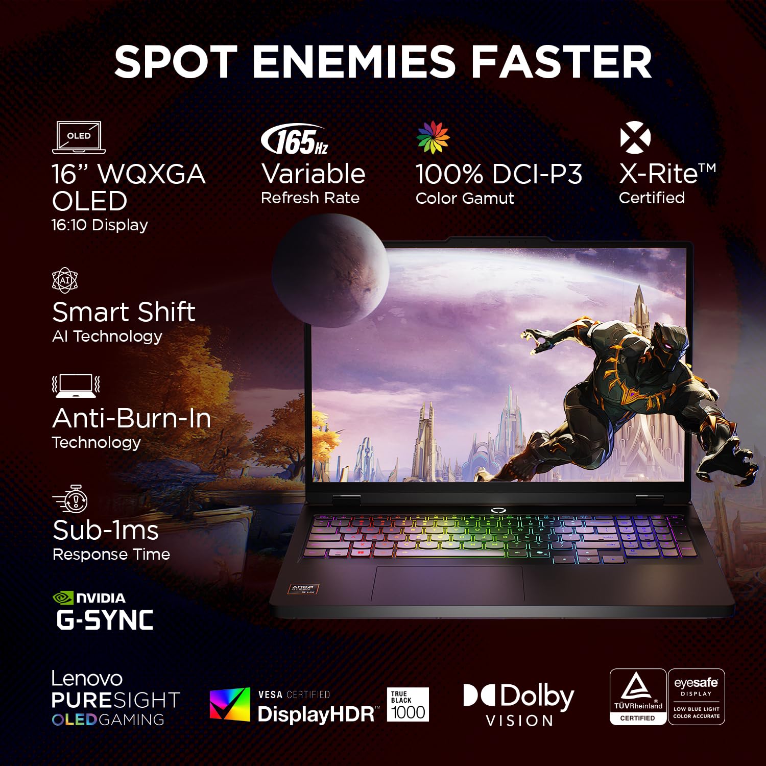 Lenovo Legion Pro 5 2025 AMD Ryzen 9 9955HX | NVIDIA RTX 5060 8GB (32GB RAM/1TB SSD/WQXGA OLED/165Hz/16 (40.6cm)/Windows 11/Office 2024+AI Now/Black/2.3Kg), 83F20037IN AI Powered Gaming Laptop