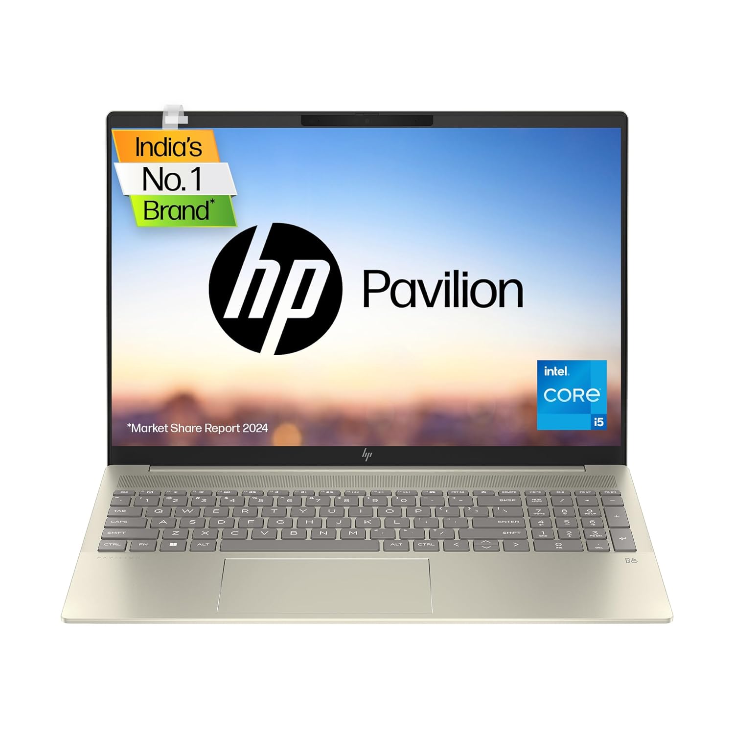 HP Pavilion Plus, 13th Gen Intel Core i5-13500H, 16GB LPDDR5x, 512GB SSD, 16-inch(40.6cm), 400 nits, WQXGA Laptop, 6GB NVIDIA RTX 3050, 5MP IR Camera, B&O (Win 11, Office 21, Gold, 1.89kg) ab0015TX