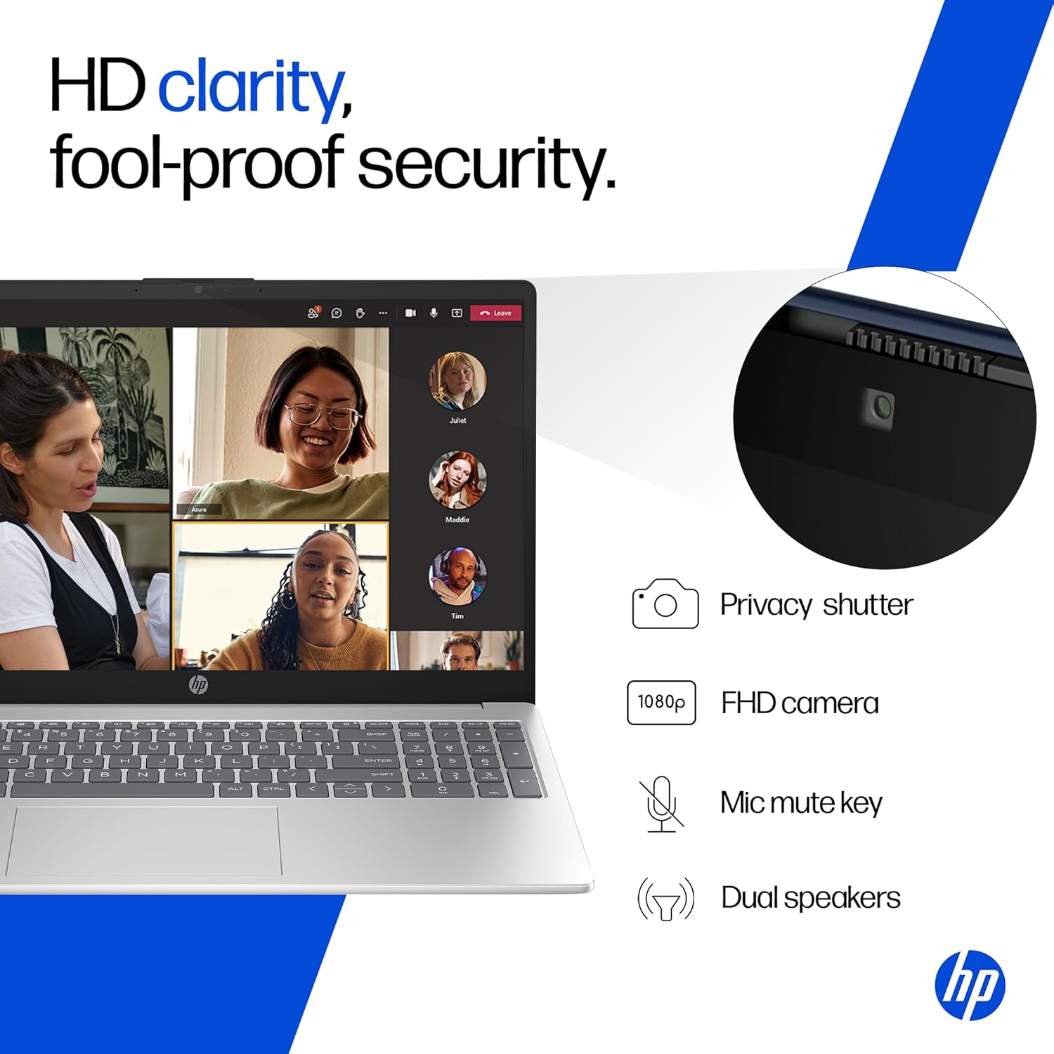 HP 15 Smartchoice, Intel Core Ultra 5 125H 12 TOPS, 24GB DDR5 (Upgradeable) 1TB SSD,Anti-Glare, FHD, 15''/39.6cm,Win11, M365*Office24, Silver, 1.65kg, FD1458TU, FHD Camera w/Shutter, Backlit AI Laptop