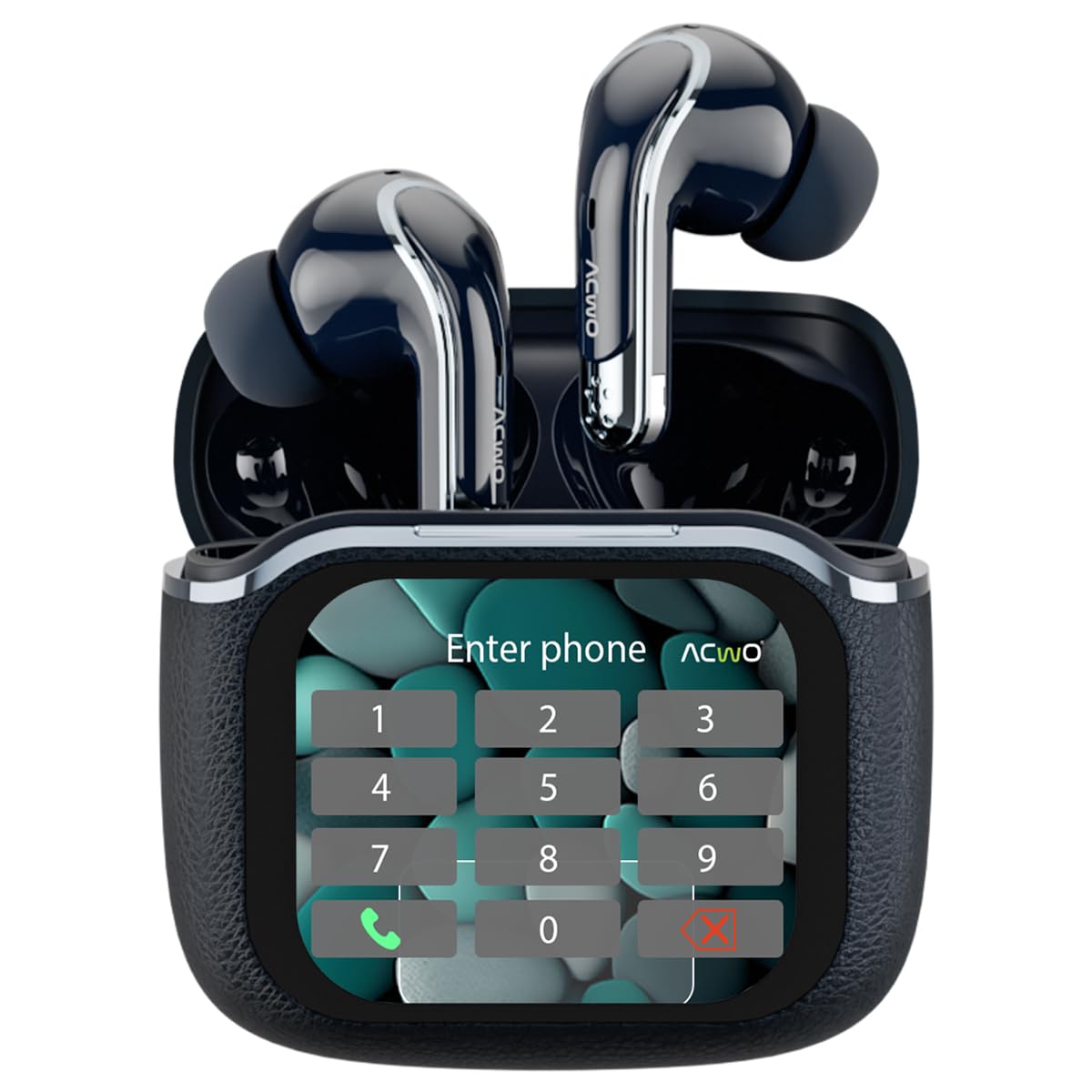 ACwO Dwots Bold Wireless in Ear Earbuds|India'S 1St Smart 1.83" True HD Touch Display|ANC (32Db)|4 ENC Mics for Clear Calls|Find My Earphone|3D Spatial Sound|Quick Charge |60Hrs Playtime (Bold Black)