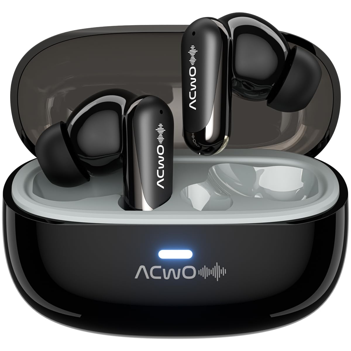 ACwO DwOTS 757 Bass Boom X™ Drivers | ANC 32dB | AI-ENC 4-Mic | 3 EQ Modes | 40ms Low Latency | 40H Playtime | Quick Boost 10min=120min | Auto Connect | BT v5.4 | IPX5 Resistant (Jet Black)