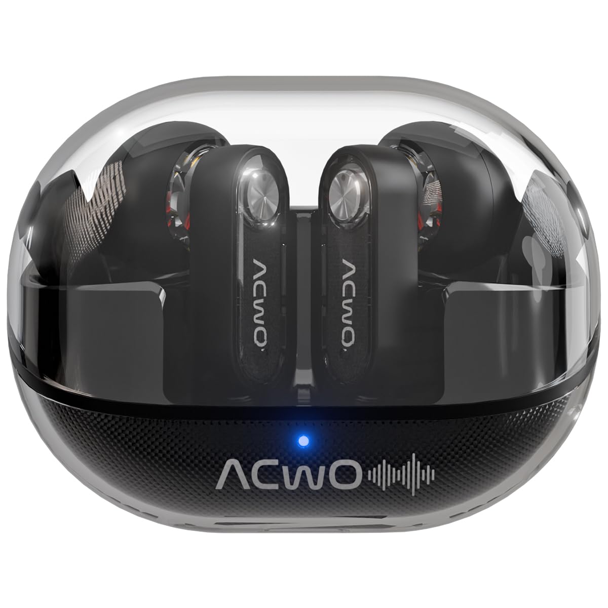 ACwO Dwots 777 Wireless in Ear Earbuds | 50Db Hybrid ANC | Advanced 6 Mics with AI-ENC | Transparency Mode | 3 EQ Modes | Minimal Transparent Design | IPX5 Water & Sweat Resistant (Gen Black)