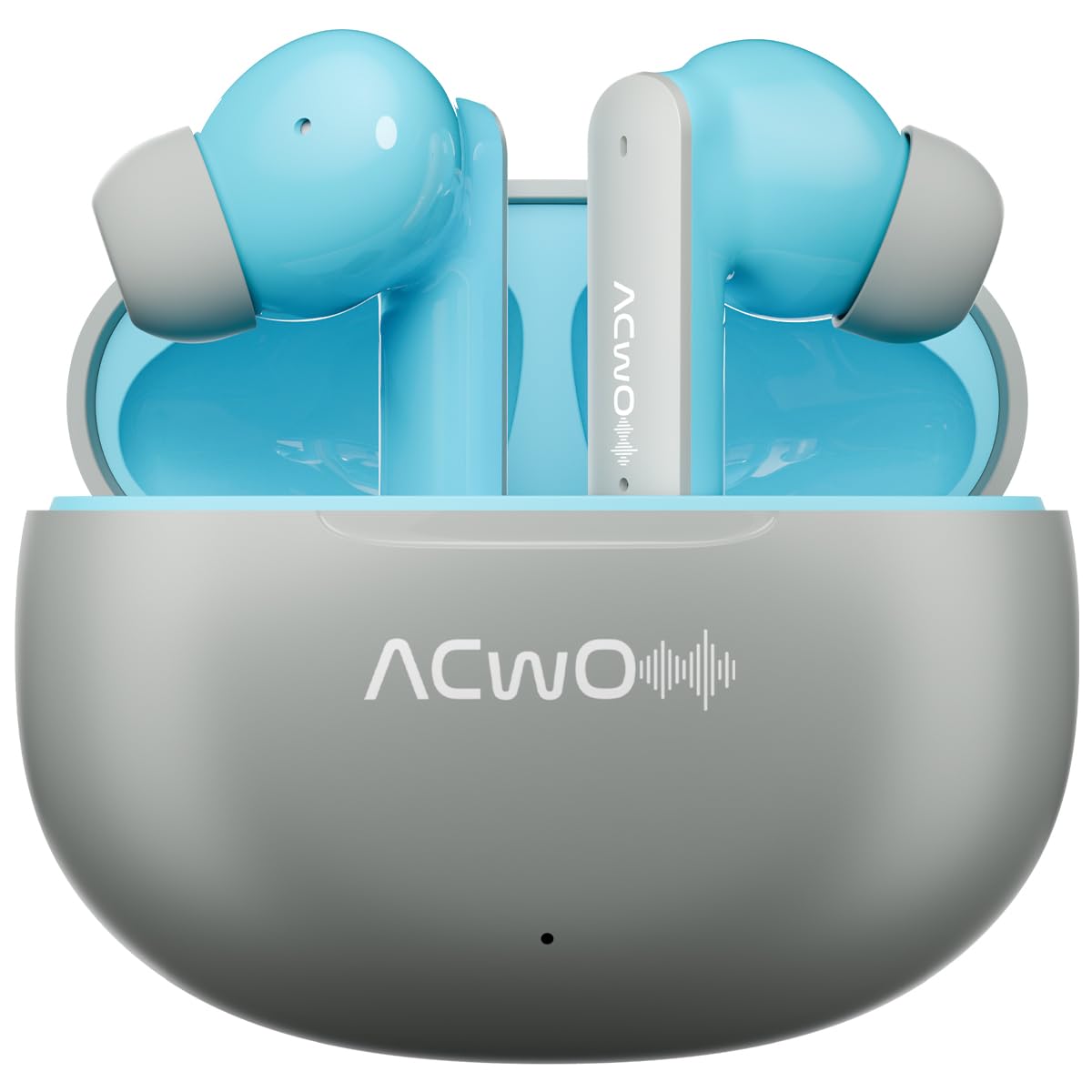 ACwO Dwots 121 Wireless in Ear Earbuds | 55Hrs Playtime | Quad Mics with ENC | Dedicated Gaming Mode | 3 Preset EQ Modes | Supreme Bass & High-Fidelity Acoustics | Bluetooth V5.4 (Ash Grey)