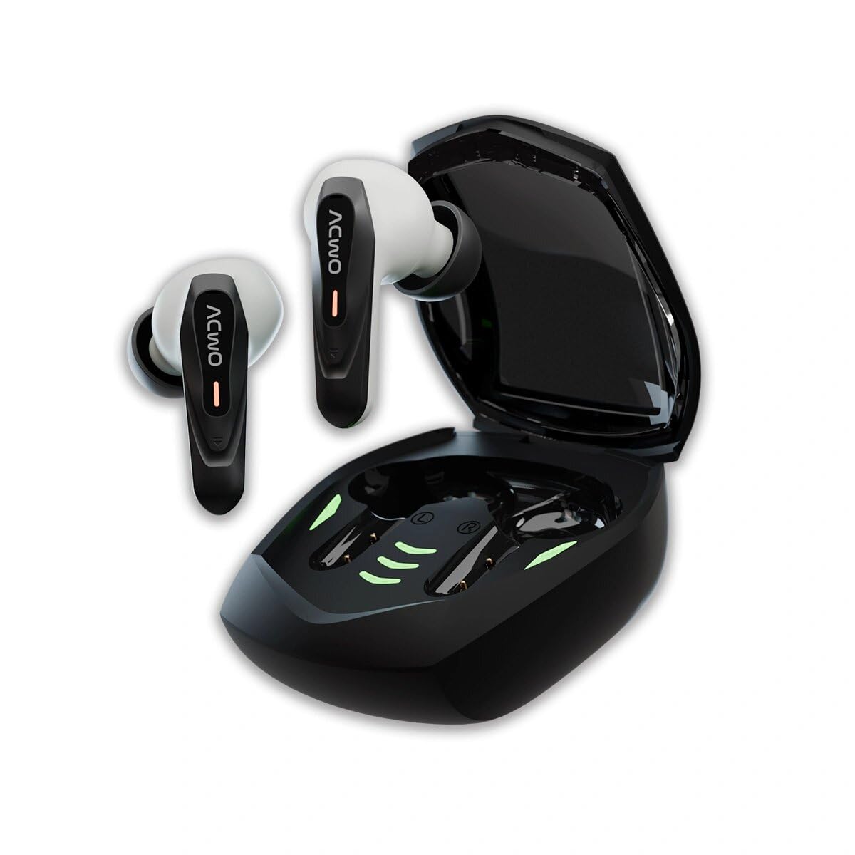 ACwO DwOTS Zing Wireless Earbuds | Breathing LED Lights | Up to 32dB ANC | 55Hrs Playtime | 40ms Low Latnency | Bluetooth V5.4 | HYPERBOOST™ Charging – 10mins Charge = 120mins Playtime (Velvet Black)