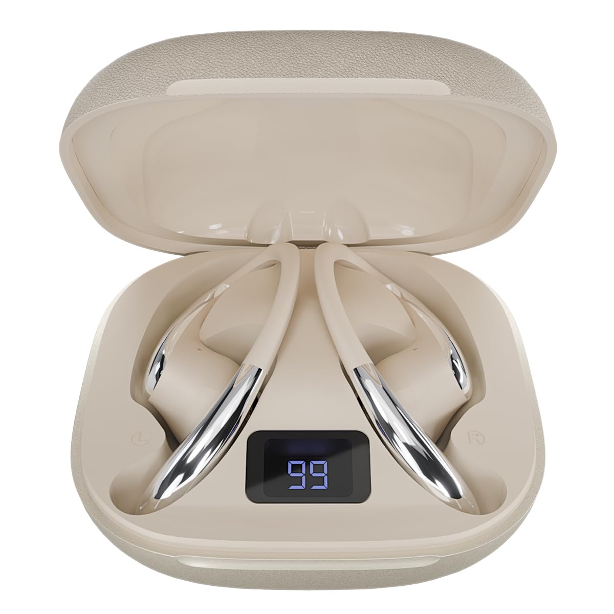 ACwO DwOTS Sense Pro OWS Earbuds with 42dB ANC, Over Ear Headphone Design, 45H Battery, Fast Charging, Bluetooth v6.0, 3 EQ Modes, Voice Assistant Support, Bluetooth Earbuds (Cream)