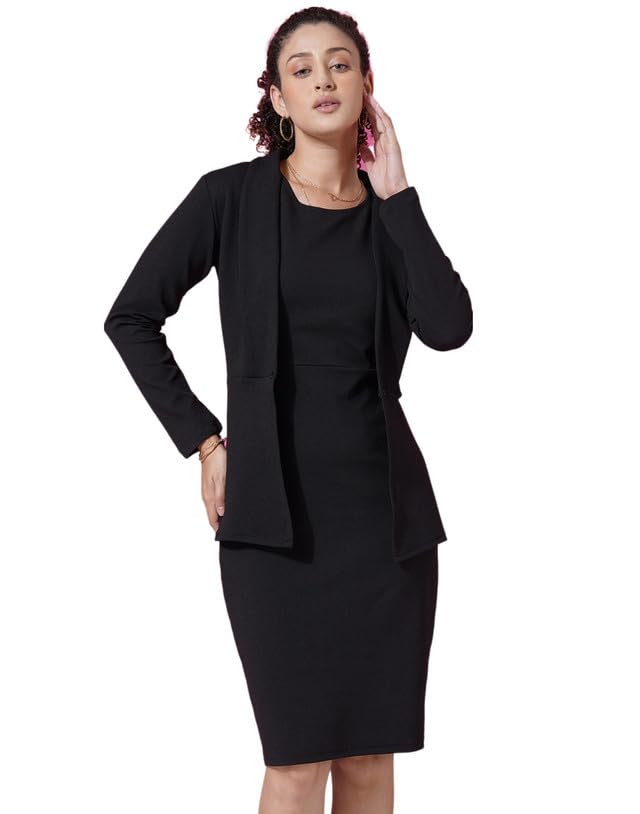 SIRIL Western Dress | Polyester Dress with Blazer for Women | Two Piece Dress for Women