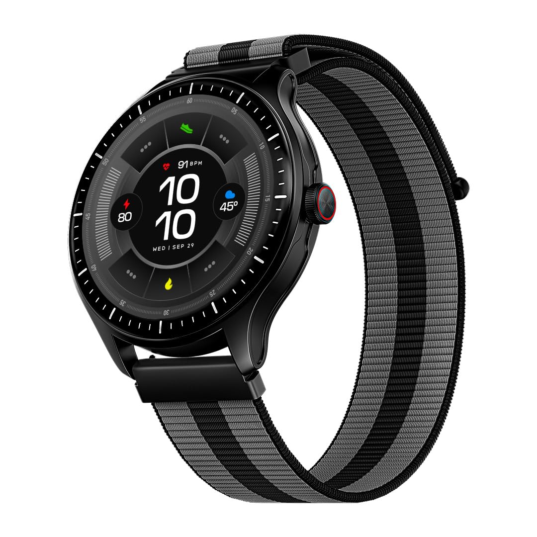 Boat Valour Watch 1 GPS, AI Based Auto Gym Mode, Built-in GPS, Advanced X2 Chip, 6-axis sensors, 3 ATM,15 Days Battery,1.43" AMOLED Display w/Gorilla Glass Smart Watches for Man (Fusion Grey)