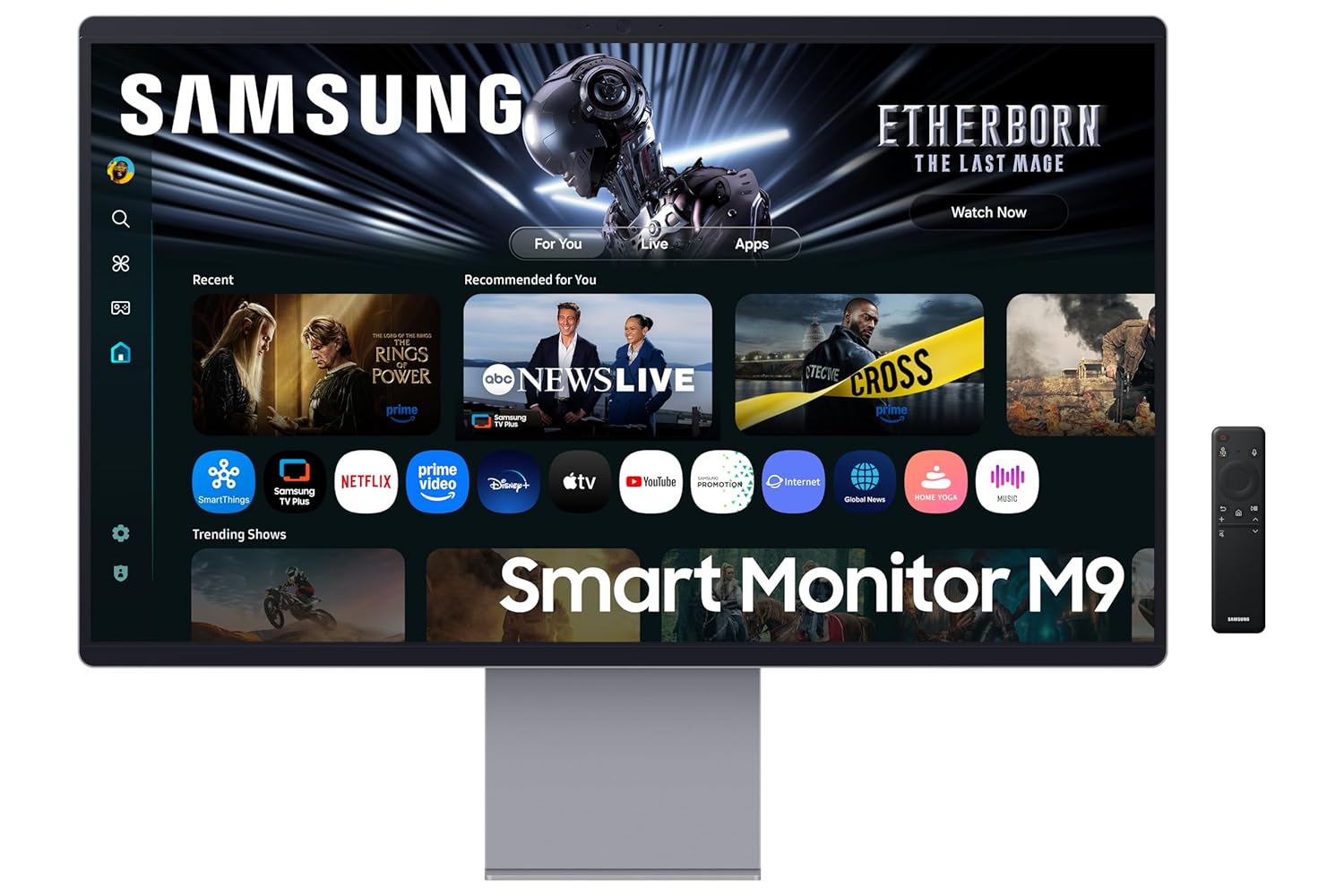 Samsung 32"(80cm) M9 OLED Vision AI Smart Monitor|UHD QD-OLED 3840 x 2160|165Hz|0.03ms|Inbuilt Camera|Smart TV Apps|Type C|Apple AirPlay|Gaming Bar|Speakers|Wi-Fi|Bluetooth|LS32FM900SWXXL|CarbonSilver