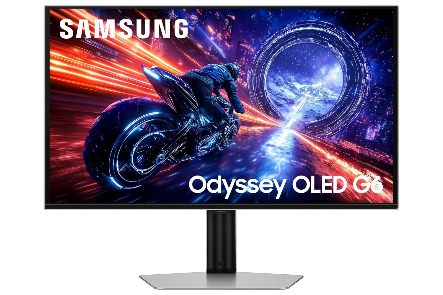Samsung 27" Odyssey G6 Fast OLED Gaming Monitor|QHD 2560 x 1440|500 Hz|0.03ms|300nits|HDR10+ Gaming|FreeSync Premium Pro|Ports-DP,HDMI,Headphone|G-Sync|1 Billion Color Support|LS27FG602SWXXL|Silver