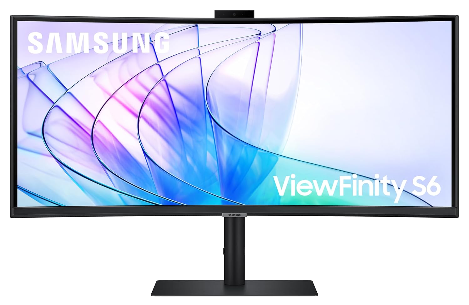 Samsung 34" (86.4cm) ViewFinity S6 Curved Monitor with Inbuilt Webcam|Ultrawide WQHD 3440 X 1440|100hz|SRGB 115%|Type-C 90W|LAN Port|Speakers|KVM Switch|PIP|PBP|HDR10|HAS Swivel|LS34C650VAWXXL|Black