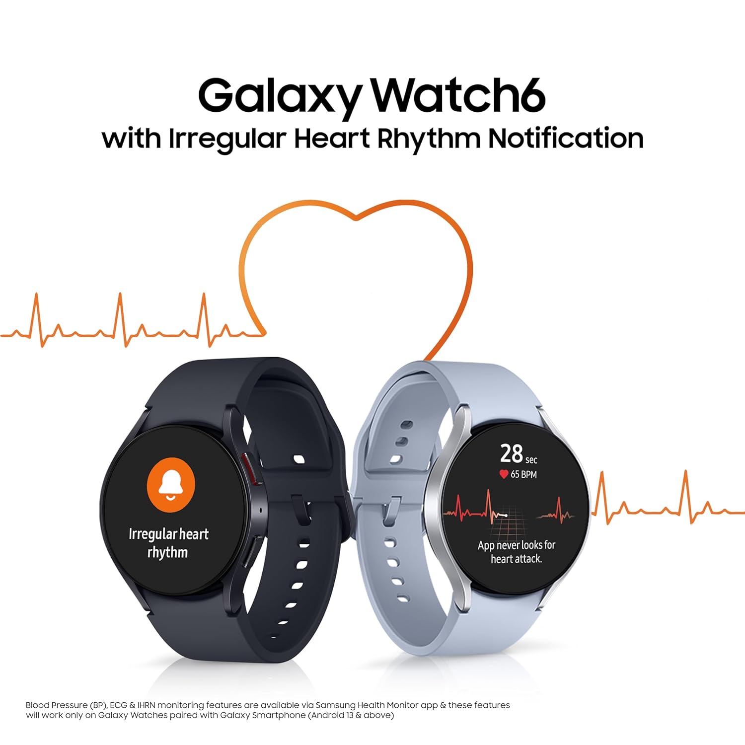 Samsung Galaxy Watch6 Bluetooth (44mm, Silver, Compatible with Android only) | Introducing BP & ECG Features
