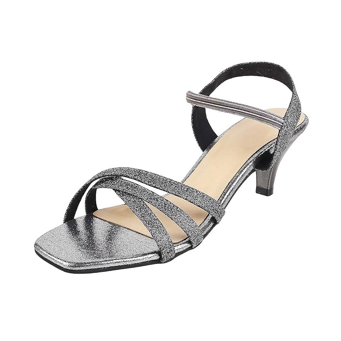 Metro Women's Gold Glitter Party Fashion Heel Sandals