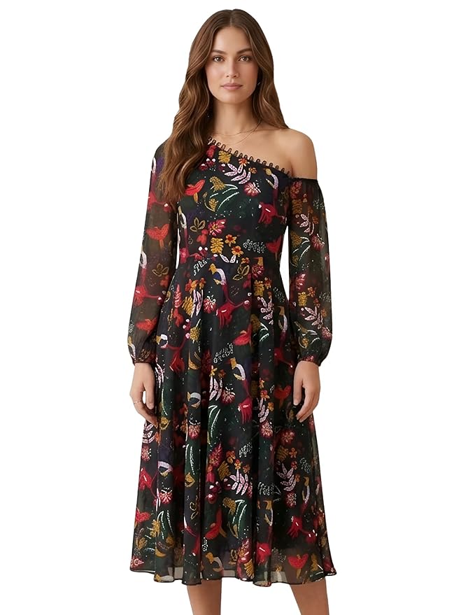 Leriya Fashion Dress for Women | Stylish Western One Piece Dress for Women Short & Long Fit & Flare | Ankle Length Casual Summer Dresses for Beach & Stylish Party Outifits 3/4 Sleeve
