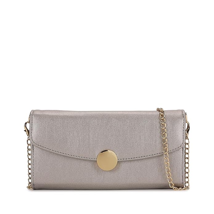Fastrack Women's Linklet Clutch | Detachable Chain, Card & Cash Slots, Magnetic Flap | Modern Evening Bag | 6 Months Warranty