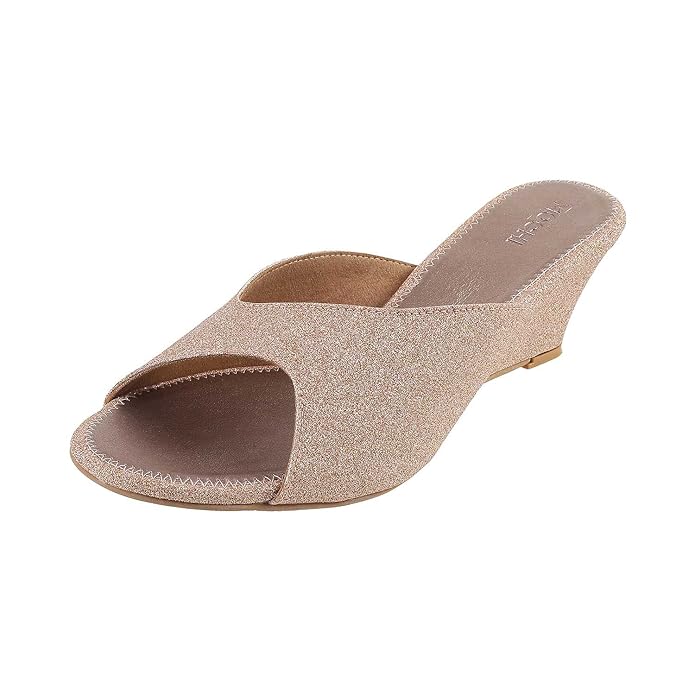 Mochi Women's Metallic Fashion Heel Sandals