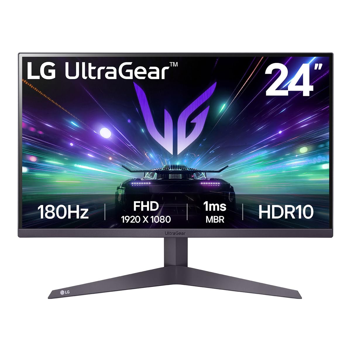 LG 24GS50F-B 24-inch FHD (1920 x 1080) UltraGear Gaming monitor with 180Hz, 1ms MBR, HDR10, AMD FreeSync, HDMI, DisplayPort, 3-Side Virtually Borderless Design, Black