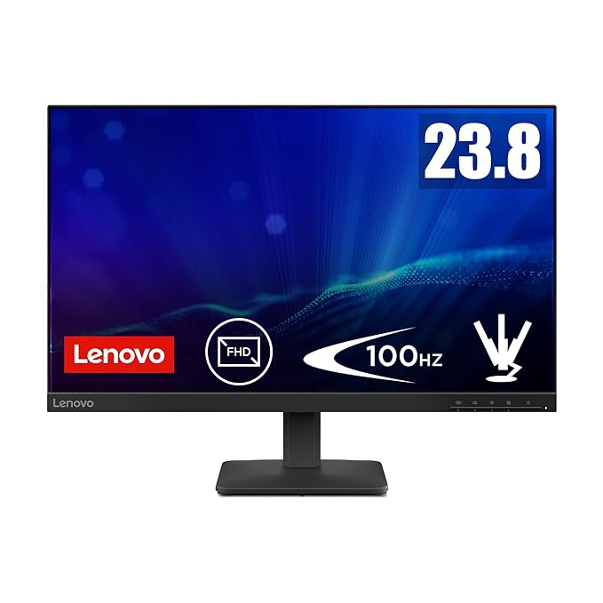 Lenovo L24-4e | 24" (60.96cm) FHD IPS 100Hz Ultraslim Monitor | 4ms, 99% sRGB, 1x HDMI 1.4, 1x VGA| Tilt | Black | 68C2KAC1IN