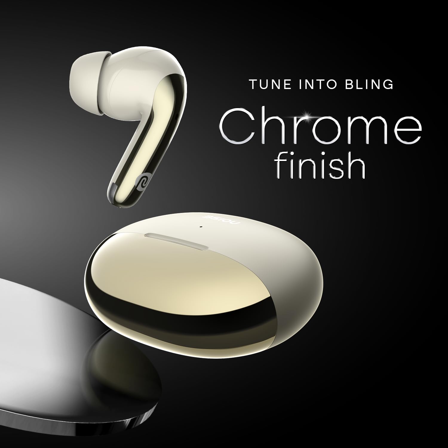 Noise Buds Verve 2 in-Ear Truly Wireless Earbuds with Chrome Finish, 50H of Playtime, Quad Mic with ENC, 13mm Driver, Instacharge(10 min=200 min), BT v5.3(Stone Beige)