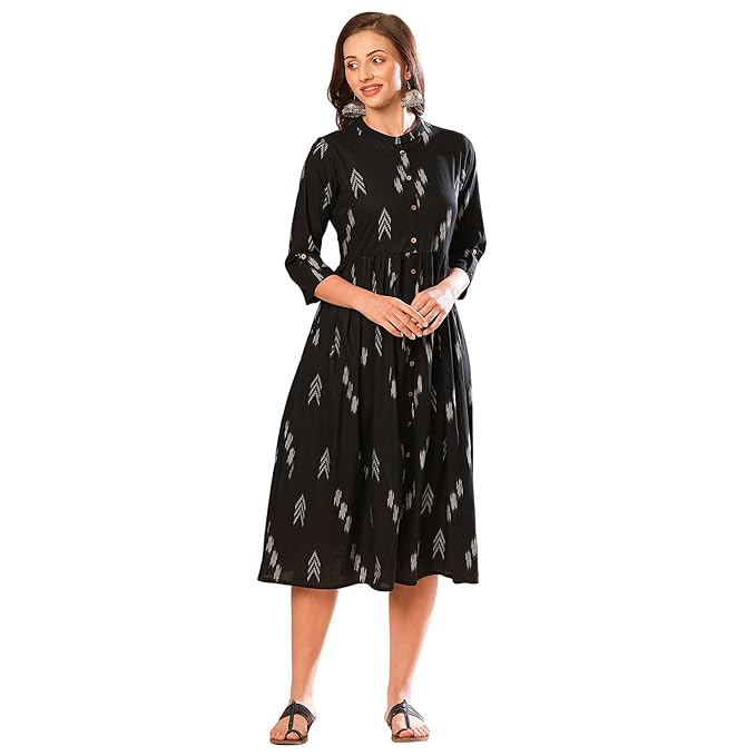 Globus Women Ethnic Dress (3641663001_Black_S)