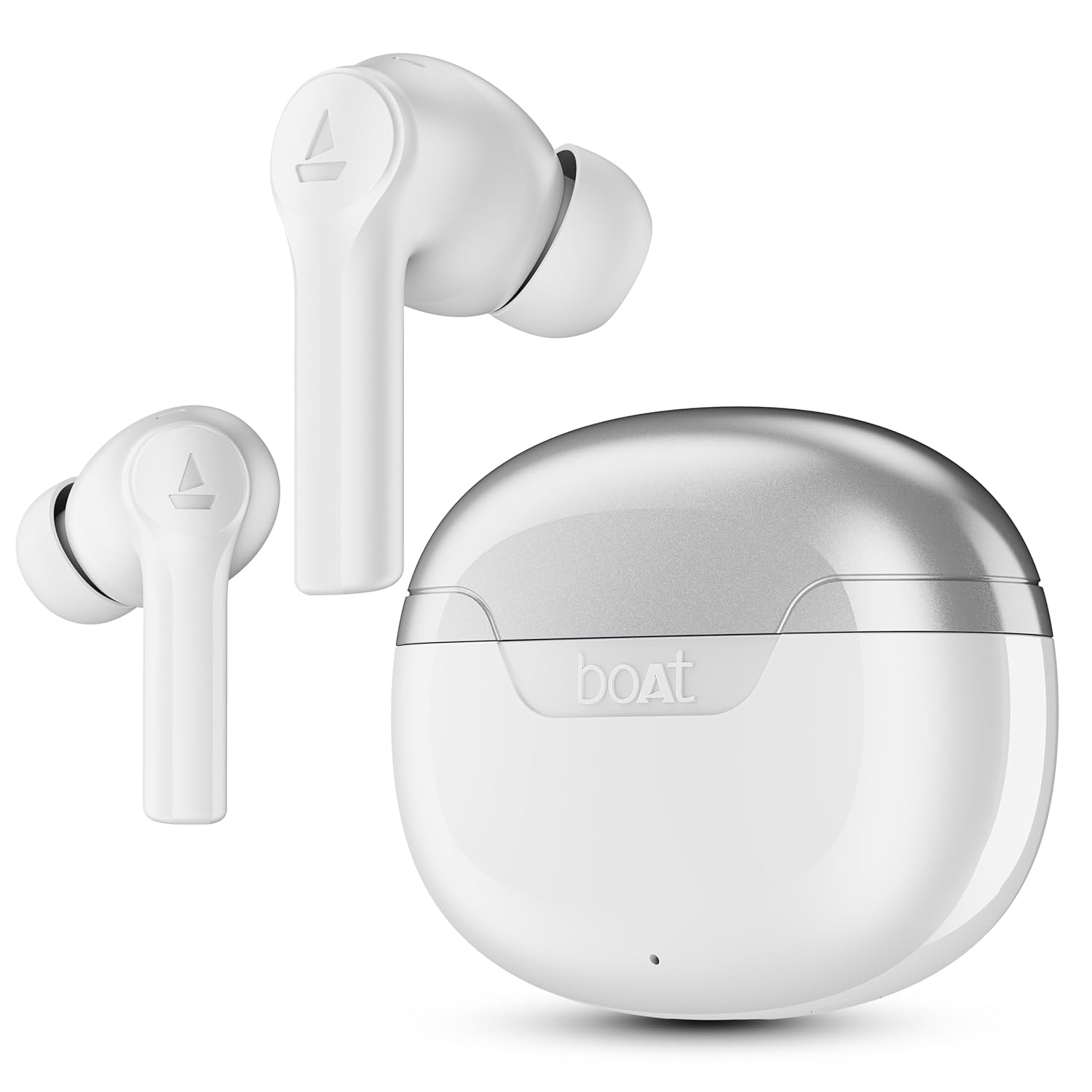 boAt Airdopes 300, Cinematic Spatial Audio, 50HRS Battery, 4Mic AI ENx, Fast Charge, App Support, Low Latency, IPX4, v5.3 Bluetooth Earbuds, TWS Ear Buds Wireless Earphones with mic (Chrome White)