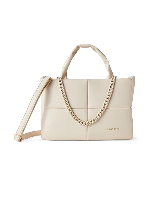 Lavie Luxe Women's Puff Small Solid Tote Handbag for Women | Tote Bag for Work | Ladies purse | Stylish Shoulder Bag | Ladies Gift