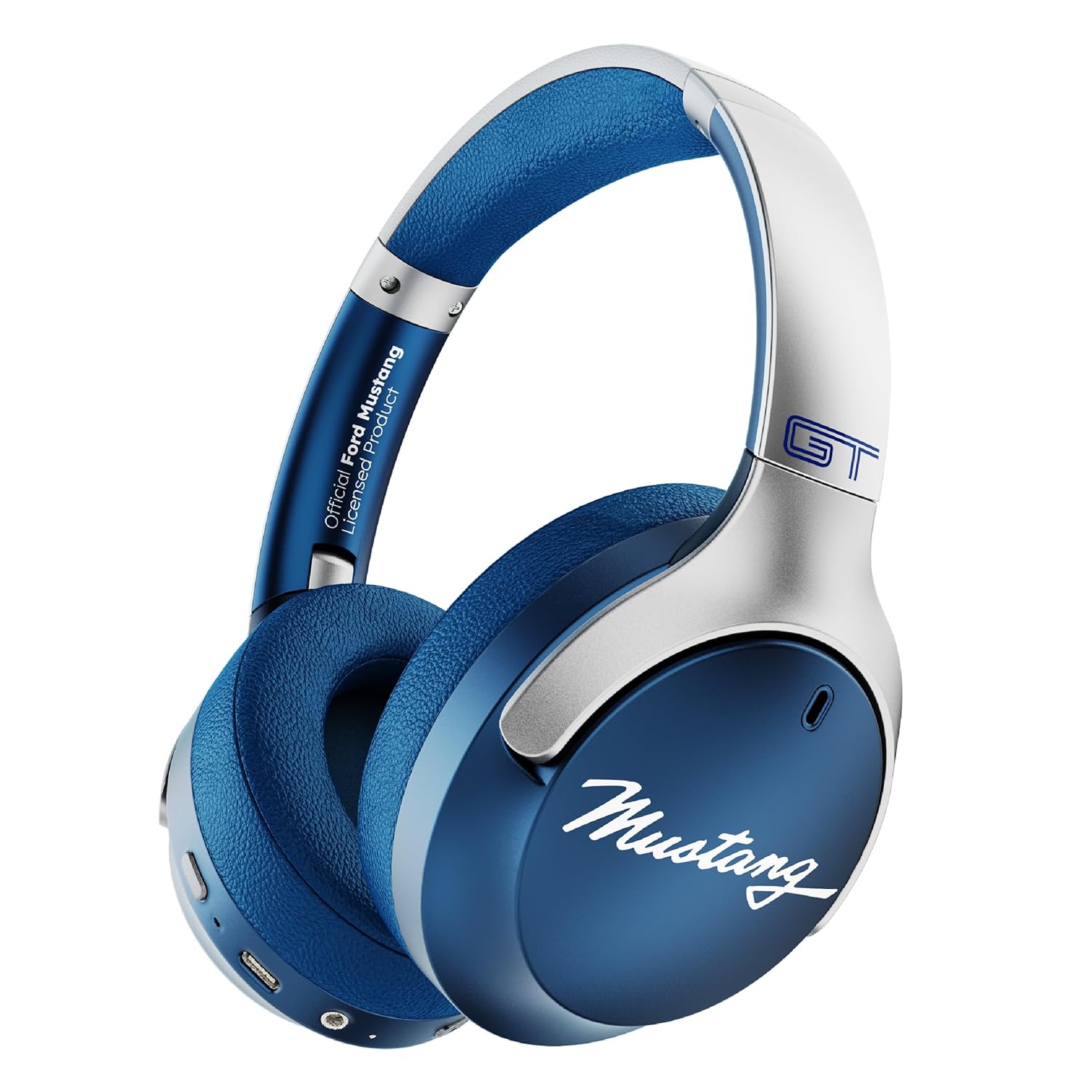 GOBOULT X Mustang Q Over Ear Bluetooth Headphones 70H Playtime, 40mm Bass Drivers, Zen ENC Mic, Type-C Fast Charging, 4 EQ Mode, Bluetooth 5.4, AUX Option, IPX5 Wireless Headphones