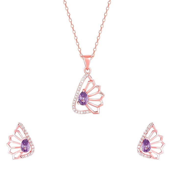 GIVA 925 Silver Rose Gold Notre Dame Set| Gifts for Women and Girls | With Certificate of Authenticity and 925 Stamp | 6 Months Warranty*
