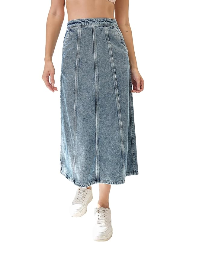 Globus Women Skirt (GS576695_Light Blue_28)