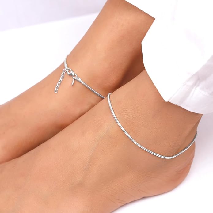 GIVA 925 Silver Classy Anklet,single | Gifts for Women and Girls | With Certificate of Authenticity and 925 Stamp | 6 Months Warranty