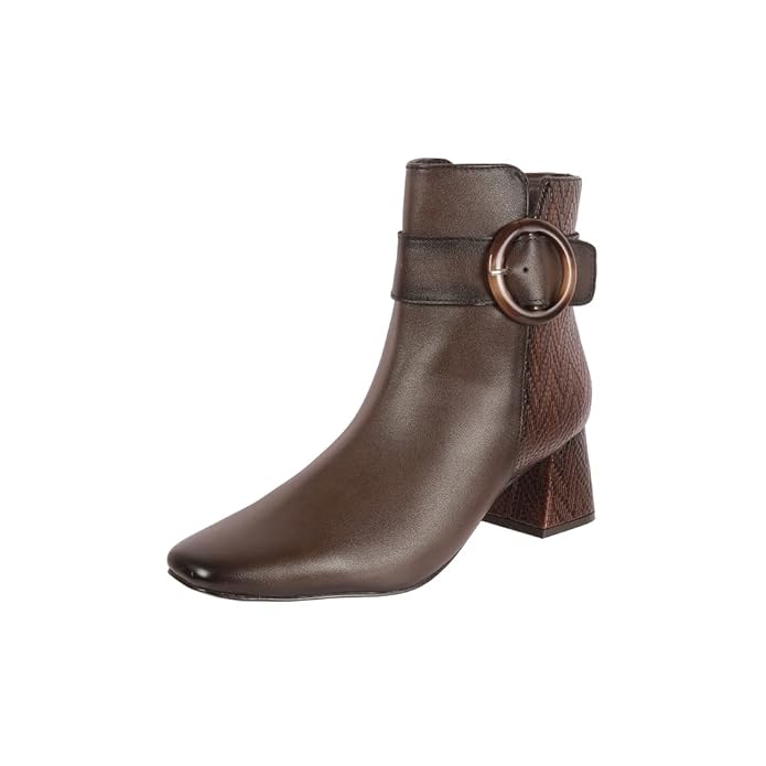Metro Women Synthetic Ankle-Length Buckle Strap Casual Boots